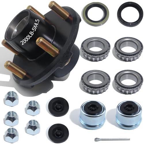 5 on 4.5 Trailer Hub Kit for 2000lb 1'' or 1-1/16'' Straight Axle