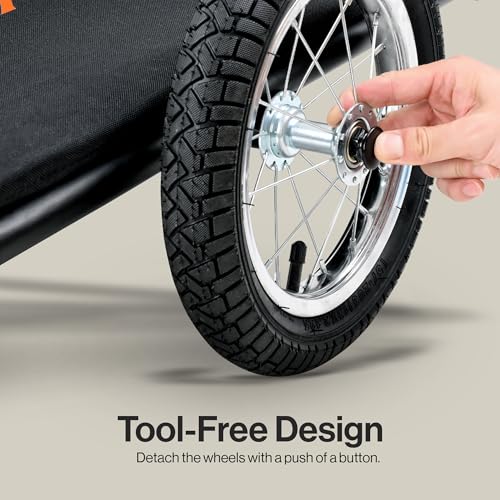 SuperHandy Foldable Wagon - Lightweight, 155 lbs Capacity, Tool-Free Assembly, Compatible with GUT112/GUT140/GUT142 SuperHandy/G Mobility Scooters