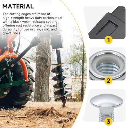 3 Point Auger Teeth Cutting Edge for 3 Point Tractor Post Hole Digger Auger