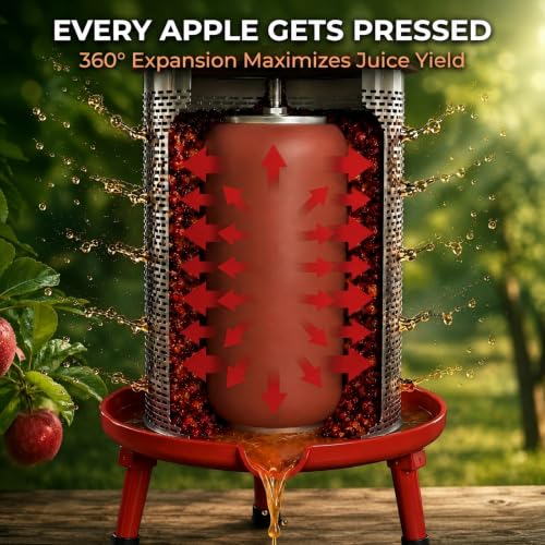 5.3 Gal Hydraulic Fruit Press Cider Wine Bladder Grape Juice Presser - size: 5.3 Gallon
