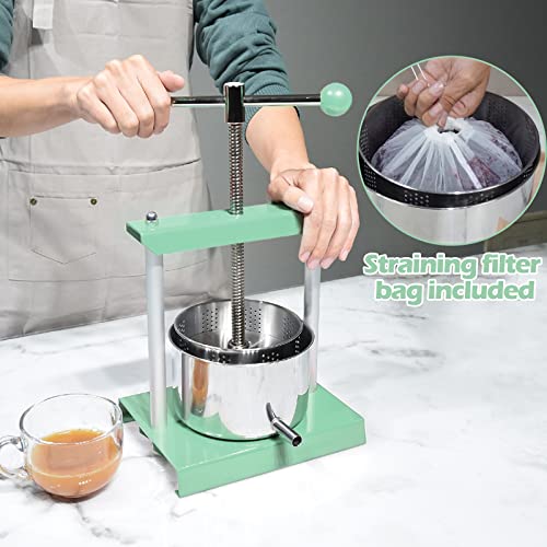 Fruit Wine Press and Crusher,100% Nature Apple&Grape&Berries Crusher Manual Juice Maker for Kitchen