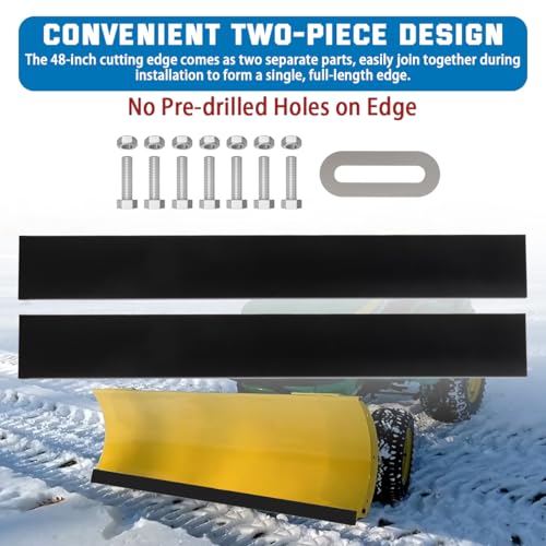 48" Universal Poly Snow Plow Cutting Edge, 1/2" Heavy-Duty Scraper Bar - size: 48 Inch