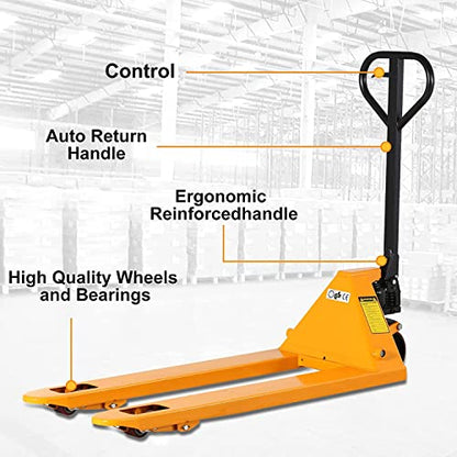 APOLLOLIFT Pallet Jack Trucks 27" W x 48" L Fork, 6600Lb with Extra Stopper - size: 6600lbs-48"x27"+Stopper