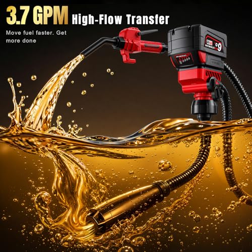 Fuel Transfer Pump for Milwaukee M18 Batteries, Cordless 3.7 GPM Flow