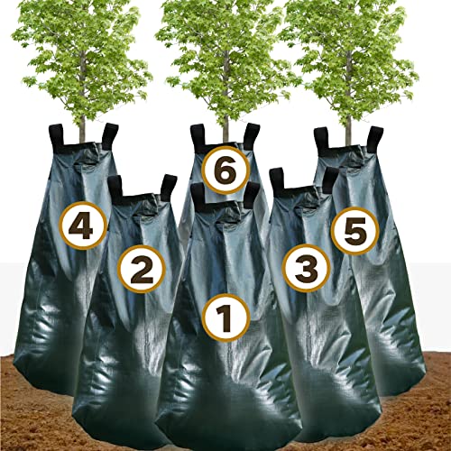 6 Pack 20 Gallon Tree Watering Bags, 6-8 Hours Slow Release PVC Irrigation