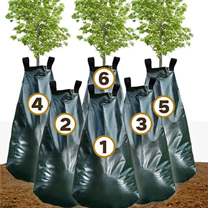 6 Pack 20 Gallon Tree Watering Bags, 6-8 Hours Slow Release PVC Irrigation