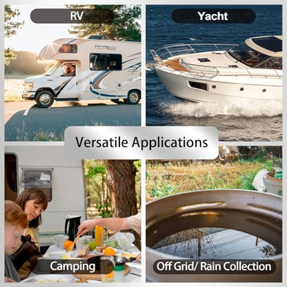WASSERMANN RV Water Pump 12V DC 4008-101-A65/E65 Replacement, 3.0 GPM 55PSI, Quiet Water Pump for Camper RV Shower Garden Industrial Yacht Sprayer Food Truck Travel Trailer Water Pumps with Acessories - color: White04