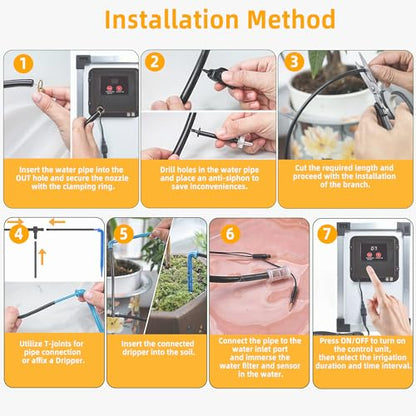 RISINGUP Solar Drip Irrigation System for 30 Potted Plants Outdoor Garden - size: 30 pots