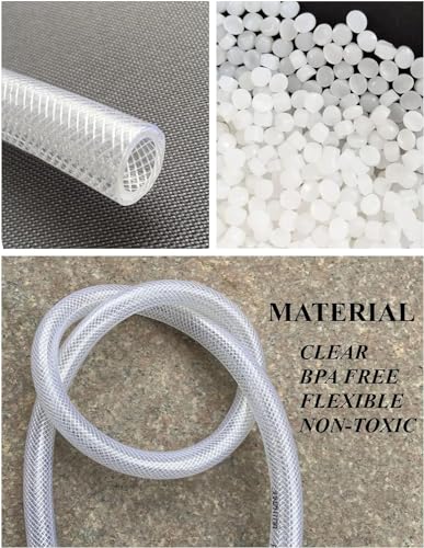 5/16" ID x 17/32" OD - 10 Ft High Pressure Braided Clear PVC Tubing Flexible Vinyl Tube, Heavy Duty Reinforced Hose Tubing, BPA Free and Non Toxic - size: 5/16" ID x 17/32" OD, style: 10 Ft