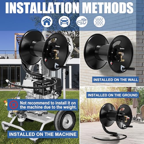 Tool Daily Pressure Washer Hose Reel 200FTx3/8" / 350FTx1/4", 4000 PSI - size: 200FT
