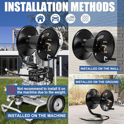 Tool Daily Pressure Washer Hose Reel 200FTx3/8" / 350FTx1/4", 4000 PSI - size: 200FT
