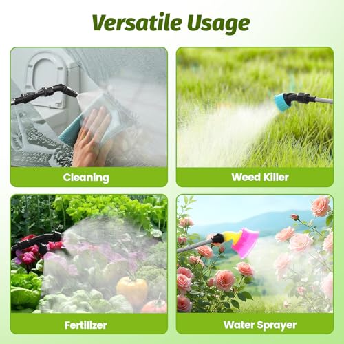 Battery Powered Backpack Sprayer 2.6Gallon, Electric Sprayer with 3-Adjustable Sprayings, Battery Indicator, 5 Nozzles, 41" Retractable Wand, Rechargeable Garden Sprayer for Weed, Lawn&Yard - size: 2.6 Gallon