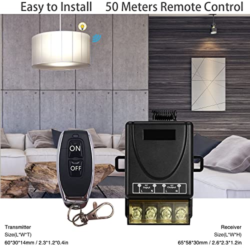 DieseRC 433Mhz Wireless Remote Control Radio Control Switch AC 110V 220V 240V 30A Relay Receiver with 3 Transmitters for Light Water Pump Household Appliances Farm Irrigation and Electrical Equipment - color: with 3 Transmitters