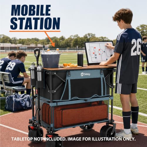 Sekey 400L Double-Decker Wagon, 500 lb Capacity, 50 in Extender - color: Blue