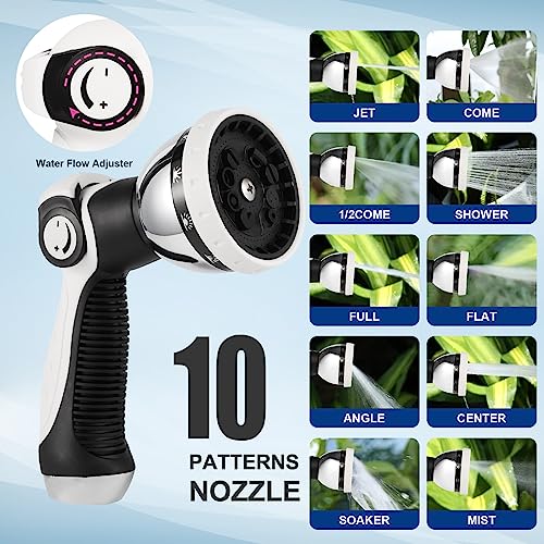 100 FT x 1/2" Retractable Garden Hose Reel Black - color: Black