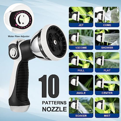 100 FT x 1/2" Retractable Garden Hose Reel Black - color: Black