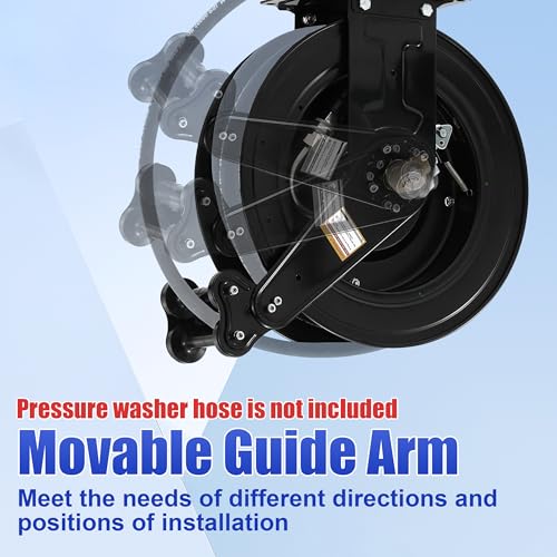 FIXFANS Pressure Washer Hose Reel 50FT X 3/8", Retractable - size: 50 FT x 3/8"