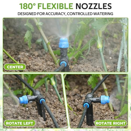HIRALIY 118FT Drip Irrigation Kit, Quick-Connect Garden Watering System - size: 118 feet