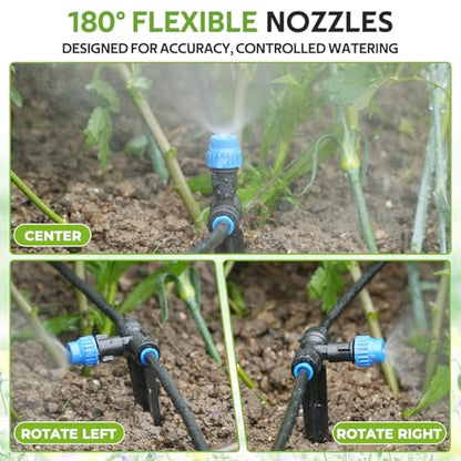 HIRALIY 118FT Drip Irrigation Kit, Quick-Connect Garden Watering System - size: 118 feet