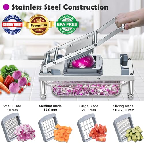 Vegetable Chopper Veggie Cutter Onion Food Potato Tomato Dicer With Blade - color: 10 Blade