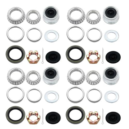4 Sets 3500lb Trailer Bearing Kit L68149 L44649 Trailer Axle Kit,Boat Trailer Bearing Kit 171255TB Seal Fits for 1-3/8'' to 1-1/16'' Trailer Wheel Bearings 1.98" Dust Caps and Rubber Plugs Cotter Pins - color: L68149-4 Sets