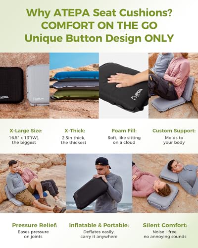 ATEPA Inflatable Seat Cushion - color: XL - 2 Pack Grey