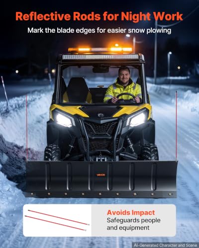 VEVOR Snow Plow Kit 60 in Universal Plow Attachment 3 Mount Options Black - size: 60in
