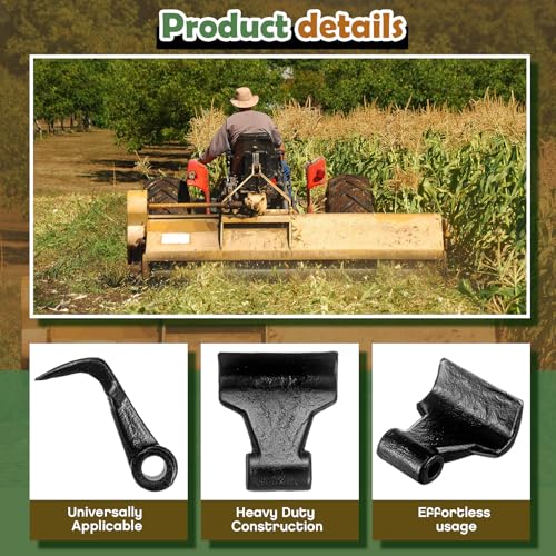 Threlaco 5 Pcs 3 Inch Wide Replacement Steel Flail Mower Hammer Blades - size: 3 Inch