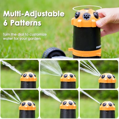 FANHAO Gear Drive Sprinkler with Metal Wheel Base, Portable Lawn Sprinkler
