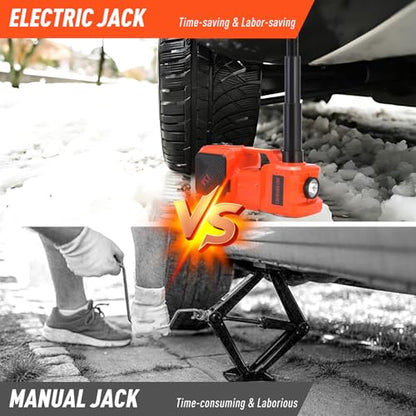 ROGTZ Electric Car Jack Kit 5T Hydraulic Impact Wrench Tire Inflator Pump - color: Orange+Wrench