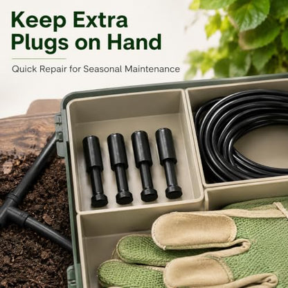 4-Pack 1/4 Inch Drip Irrigation T Plugs for Watering Kits - size: 1/4 T Plug (Fitting)