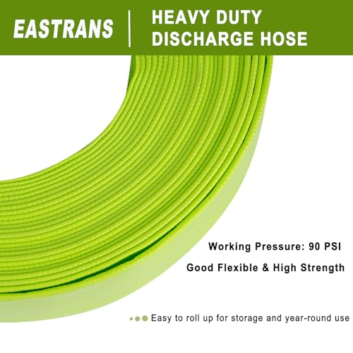 EASTRANS 2" x 50' Green Discharge Hose with AL Camlock C and E Fittings - color: Green, size: 1.5 in x 50 ft
