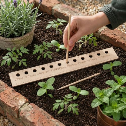 Seed Spacer, Dibbler Gardening Tool, Seeding Ruler with Holes Garden Template, Seed Planting Tool for Precise Planting Template