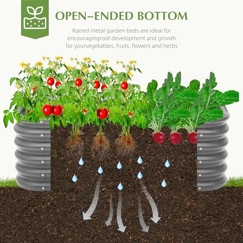 Besebay Galvanized Raised Garden Bed, Outdoor Planter Bed, - color: Dark Grey, size: 4x2x1.5ft