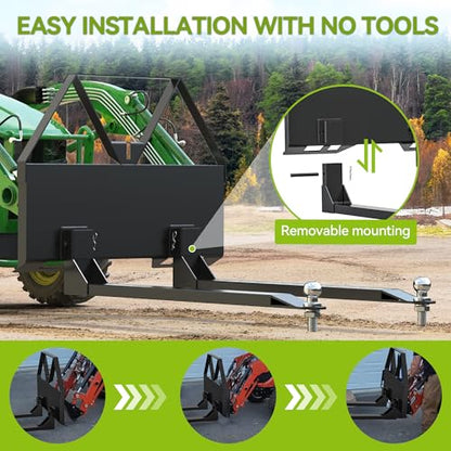 AUTOSAVER88 46" Pin-On Pallet Forks Frame Attachment, 2600 LB Capacity