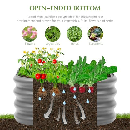 Besebay 2-Pack 2x1ft Galvanized Raised Garden Bed, Outdoor Planter Bed, - color: Dark Grey, size: 2x2x1ft-2Pack