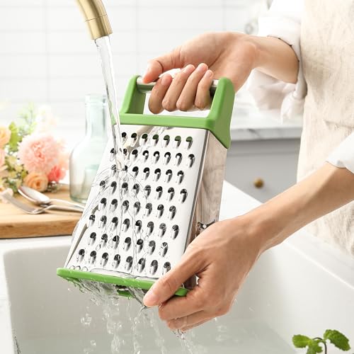 Spring Chef Stainless Steel XL Cheese Grater for Kitchen, Green - color: Green