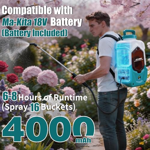 Battery Powered Backpack Sprayer Compatible with Ma-Kita 18V Battery