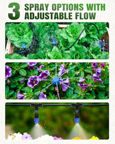230FT Drip Irrigation System with 1/2" 1/4" Irrigation Tubing and Emitters - size: 232 FT