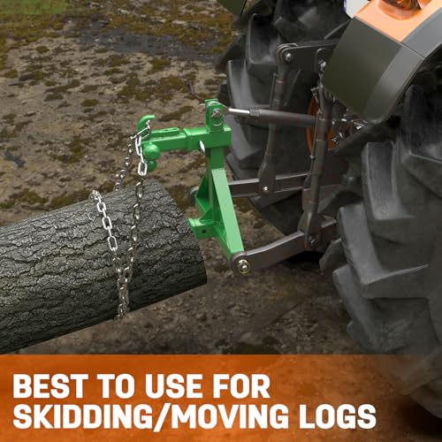 Green 3 Point Hitch Receiver with Dual 2” Receiver Fit Category 1 Tractors