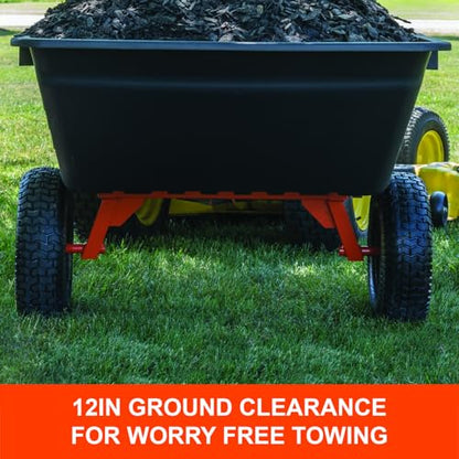 Agri-Fab 45-0553, 1,000-Pound Capacity Poly Swiveling Tow Behind Dump Cart, 18 Cubic Feet Capacity, 80 Degree swiveling, 52 Degree Dumping, 16-Inch x 6.5-Inch Pneumatic Turf Tread Tires - style: 1,000 lb. Poly Tow-Behind Swivel Dump Cart
