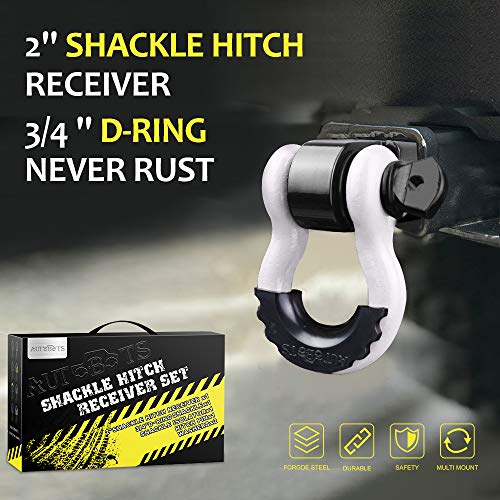 AUTOBOTS Tow Hitch Receiver 2" Shackle Hitch Receiver White - color: WHITE-BLACK