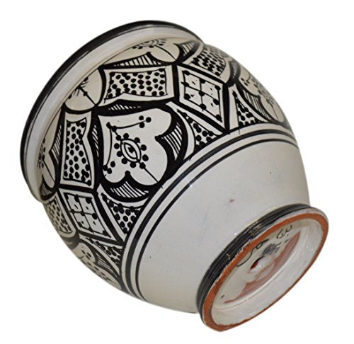 Flower Pot Moroccan Spanish Garden Drain Hole Ceramic Planter Handmade