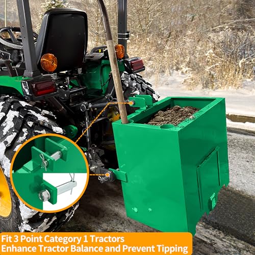 YINTATECH 800lbs 3 Point Capacity Tractor Ballast for CAT1, Green - color: GREEN