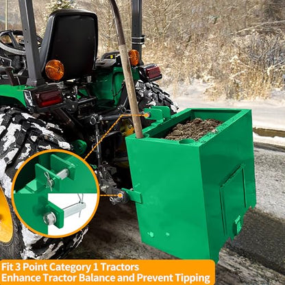 YINTATECH 800lbs 3 Point Capacity Tractor Ballast for CAT1, Green - color: GREEN