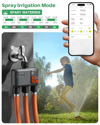 WiFi Sprinkler Timer 3 Zone, 984ft Range Smart Water Timer for Garden Hose - style: 3 Zone