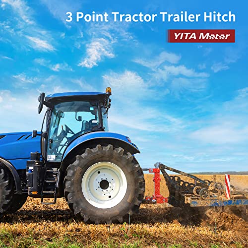 YITAMOTOR 3 Point Trailer Hitch with 2" Receiver for Category 1 Tractors