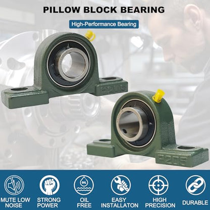 Tonmp 4 Pack UCP205-16 Pillow Block Mounted Ball Bearing - 1" Bore - Solid Cast Iron Base - Self Aligning … - size: 4, style: UCP205-16