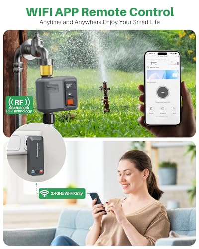 WiFi Water Timer for Garden Hose(2 Valves+1 WiFi Hub)，WiFi Hose Timer - size: 2pcs,1 Gateway
