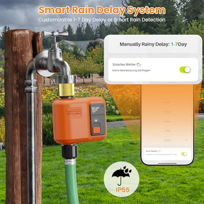 WiFi Sprinkler Timer, Smart Water Timer for Garden Hose Irrigation - size: 1 Outlet- Brass Inlet